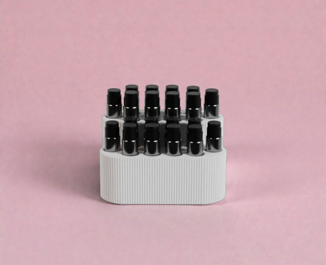 Gallery of Drip Perfume Sample Organizer for Vanity – 2 Tier Fragrance Storage for Mini Perfume Vials, Makeup & Skincare Organizer for Bathroom Counter or Desk, Gift for Her (White)