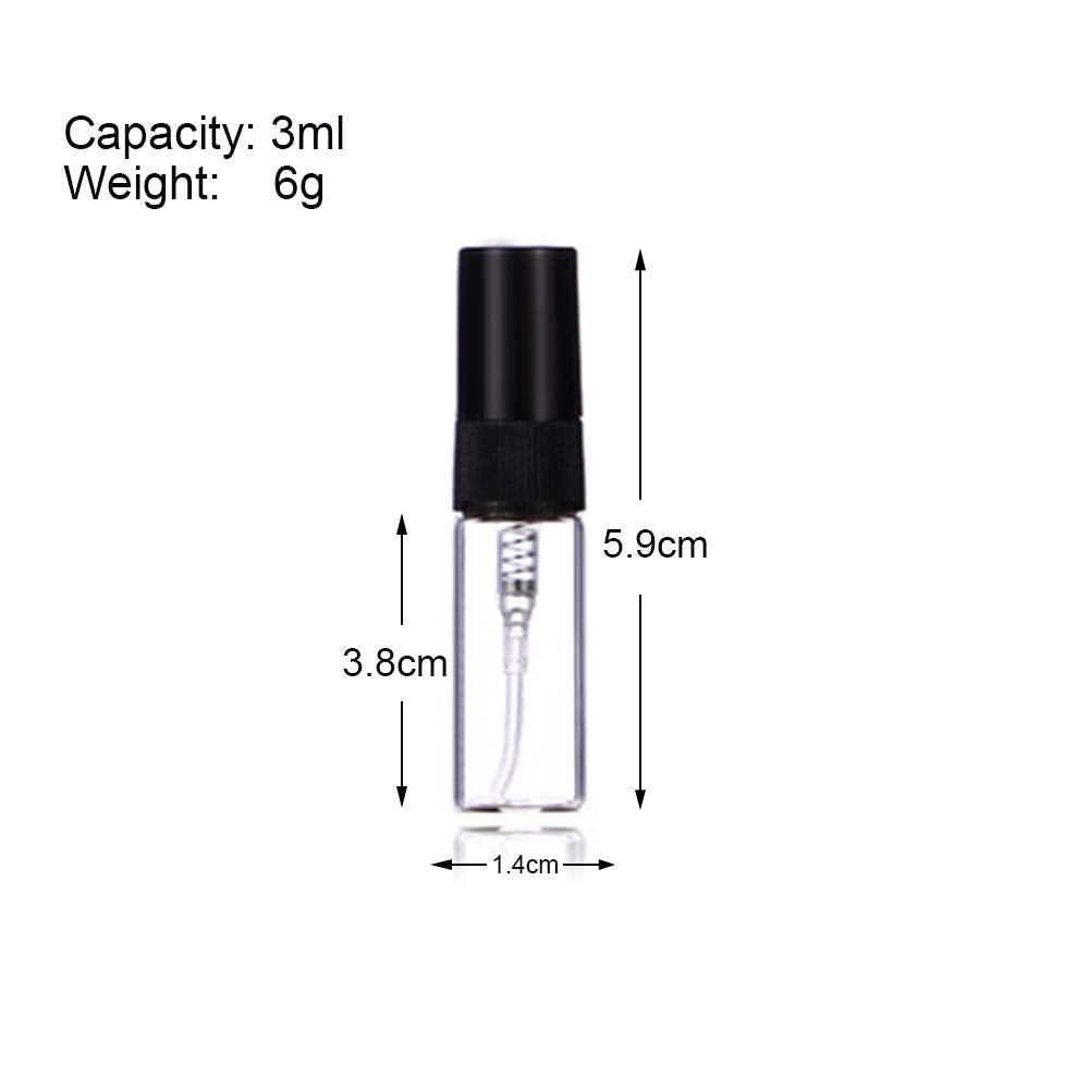 Enslz 3ml Perfume Mist Spray Bottles Refillable Mini Empty Travel Clear Refillable Atomizer Glass Bottles 35pcs (3ml)