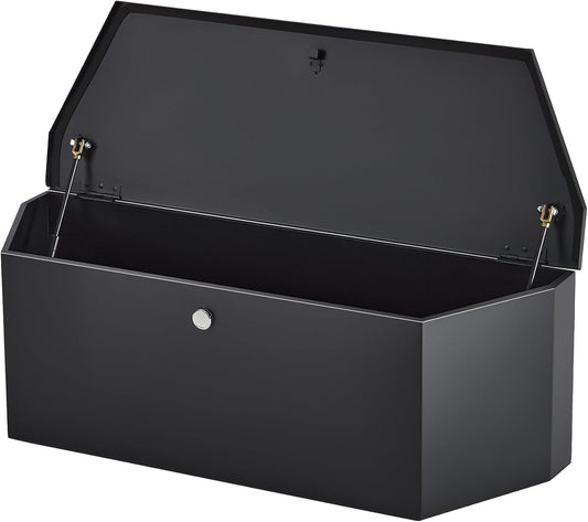 GarveeTech Trailer Tongue Box, Heavy Duty Trailer Tongue Tool Box Storage Organizer with Lock & Keys, Utility Tool Chest for Pickup Truck Bed, RV, SUV, 36" x 12" x 12" (36"-Steel-Black)