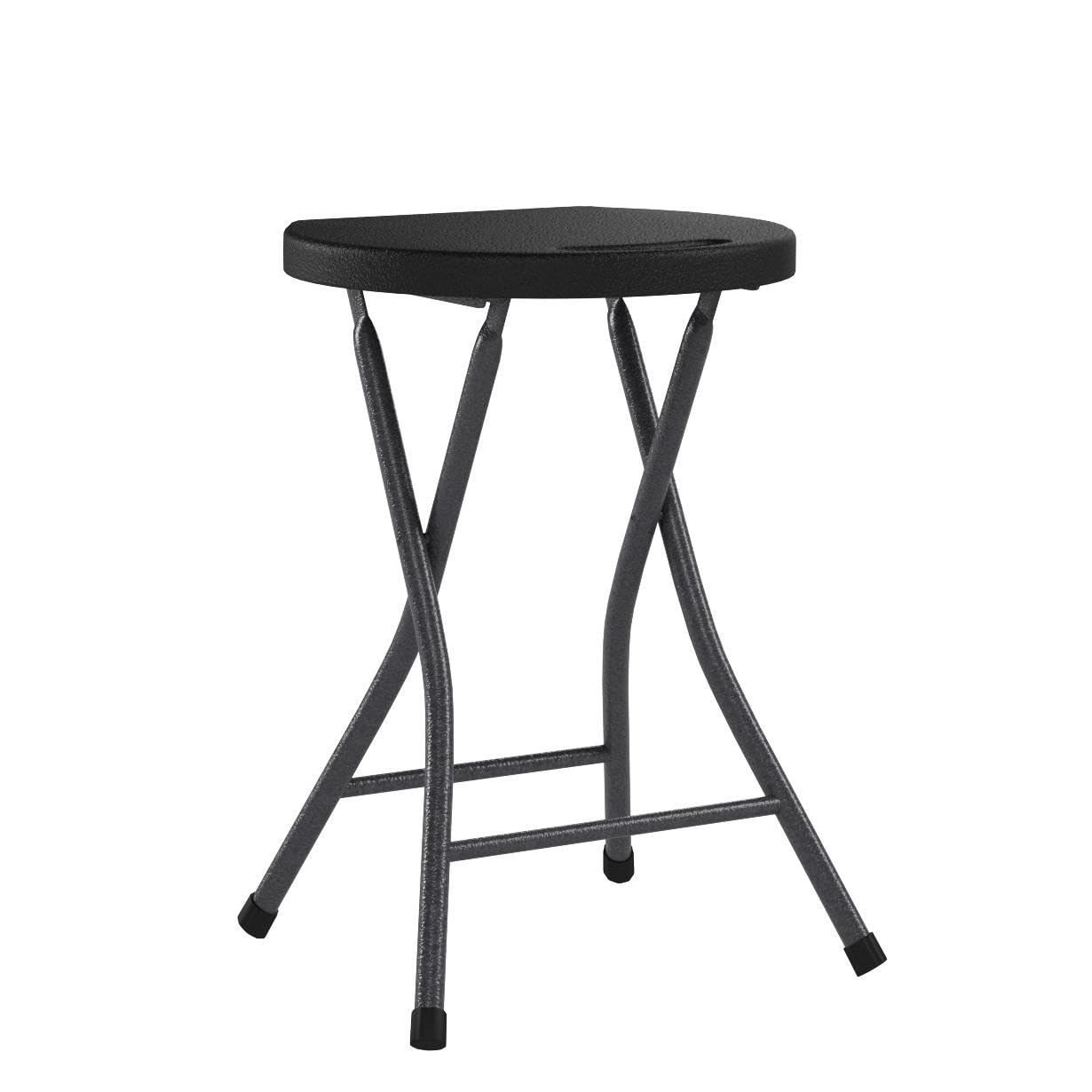 TAVR Furniture Portable Folding Chair with Handle, Heavy Duty Round Fold Stool Chair with 500lbs Capacity for Adults, 18 Inch Foldable Stool for Dorm, Kitchen, Vanity, Church and Outdoor use
