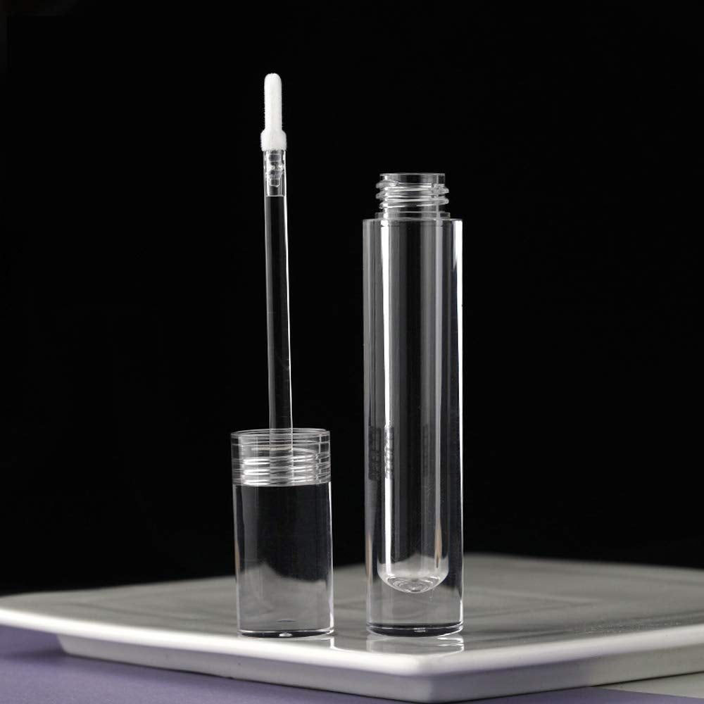 Snowso Lip Gloss Tubes with Wand Empty, 10 Pack 5ml Transparent Lip Gloss Containers, Clear Crystal Lip Gloss Tubes with Rubber Stoppers for DIY Lip Gloss