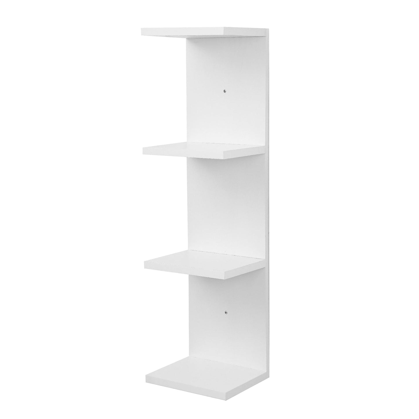 FURAOMEILI 4 Tier Wall Shelf Unit,Vertical Column Floating Storage Home Decor Organizer,White Lack Wall Shelf for Bedroom,Living Room,Office Decor(1 Pack)