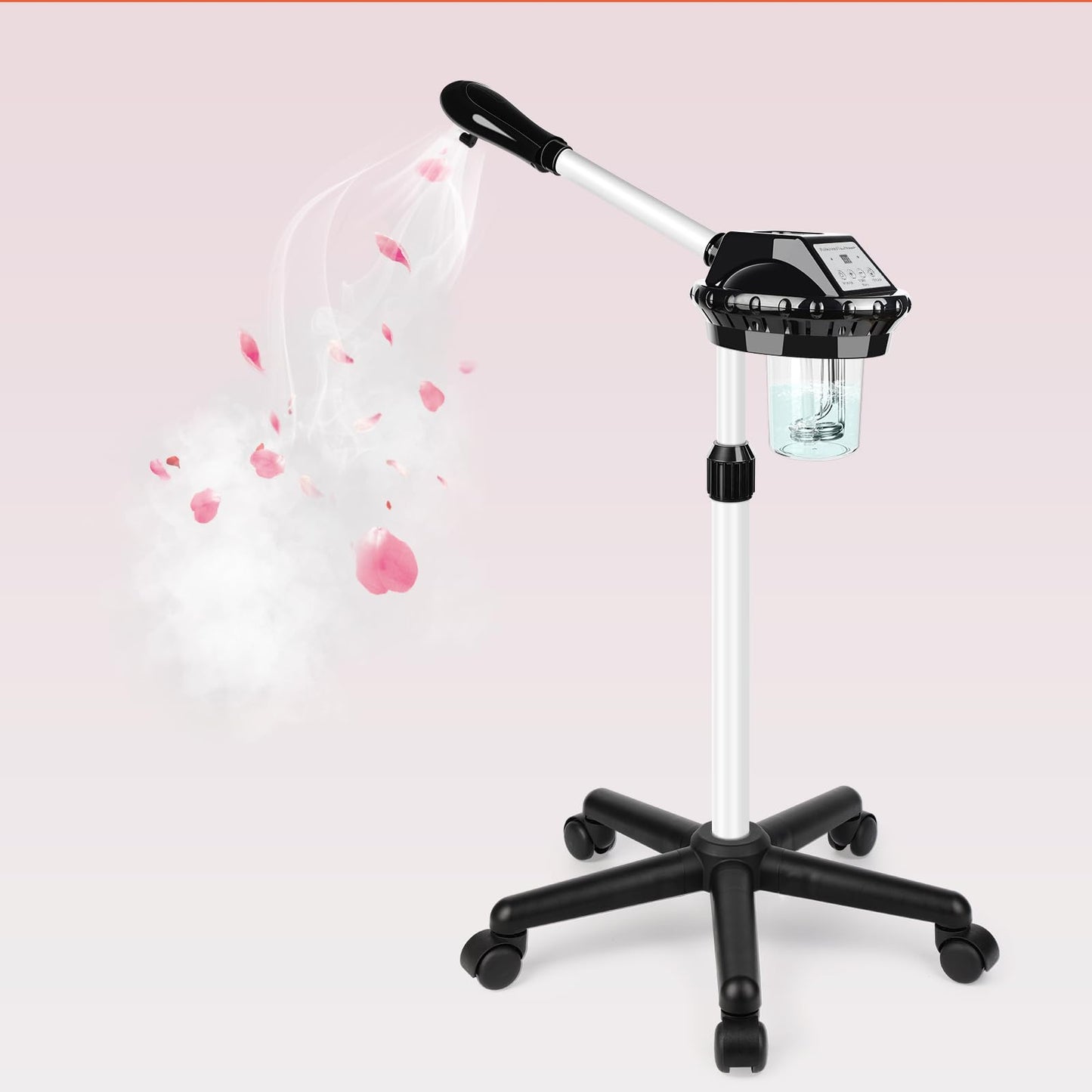 Professional Facial Steamer, Face Steamer on Wheels, SPA Ozone Nano Steamer for Facials