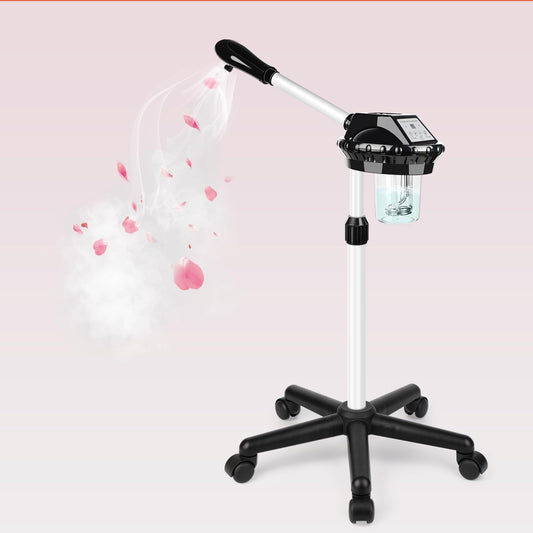 Professional Facial Steamer, Face Steamer on Wheels, SPA Ozone Nano Steamer for Facials