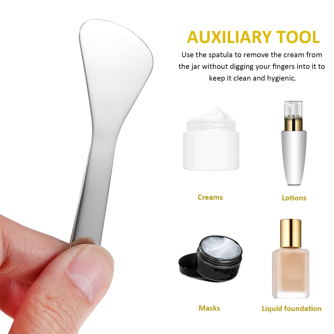 Healifty Skincare Spatula and Cosmetic Spoon Set Reusable Face Cream Scoop for Eye Cream Lotion and Makeup Application Compact Beauty Tools for Travel and Daily Skin Care