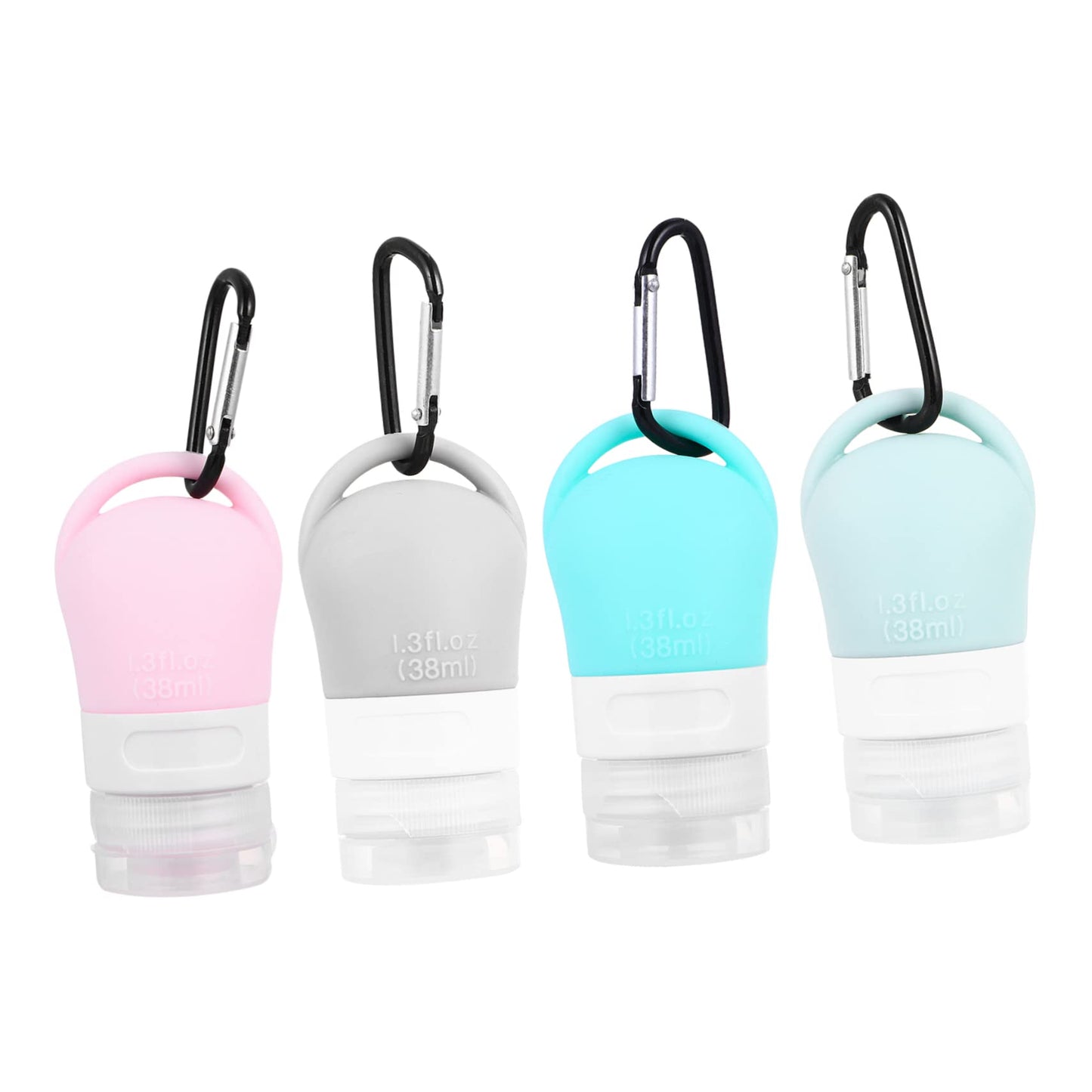 YARNOW 4pcs Packaging Silicone Storage Bottle Mini Plastic Containers Silicone Keychain Mini Travel Bottles Refillable Keychain Bottle Lotion Bottles with Hook Travel Bottle Holder Liquid