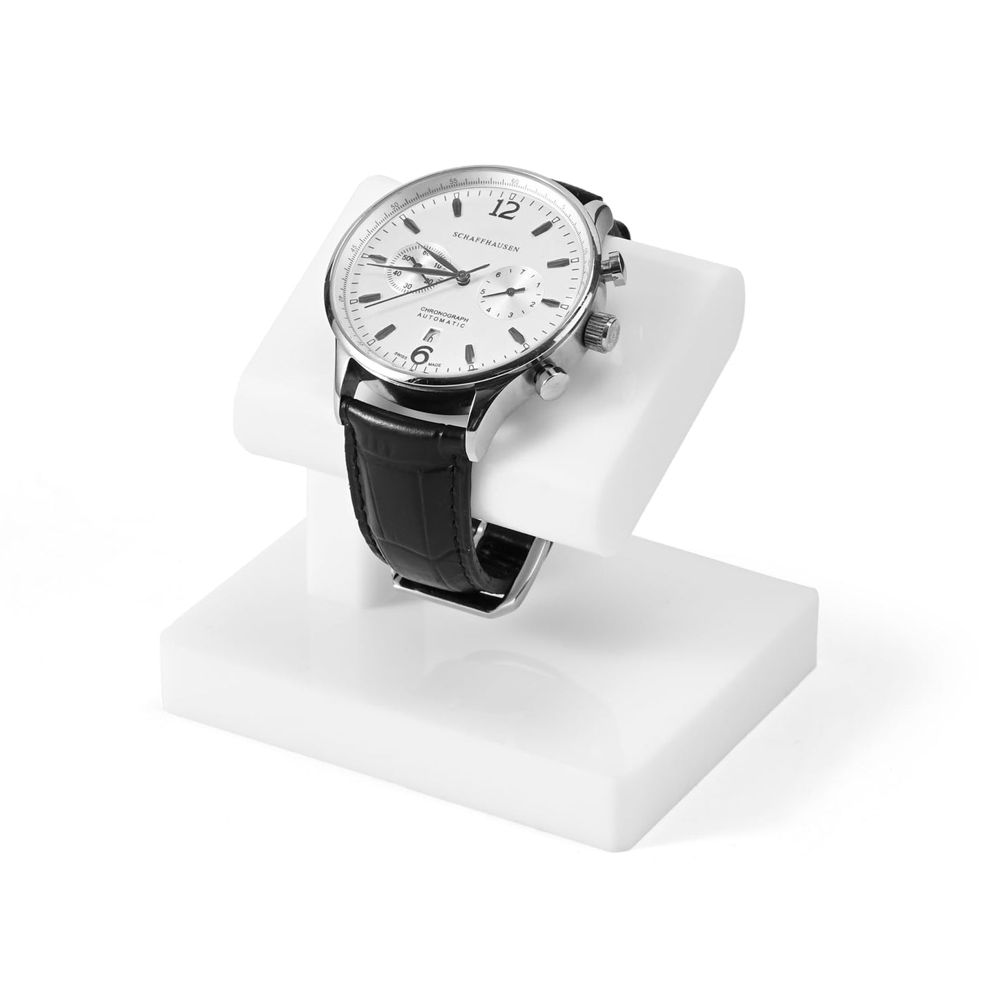 Oirlv Acrylic Jewelry Display Single Watch Stand for Men Acrylic Bracelet Watch Holder for Women (White)