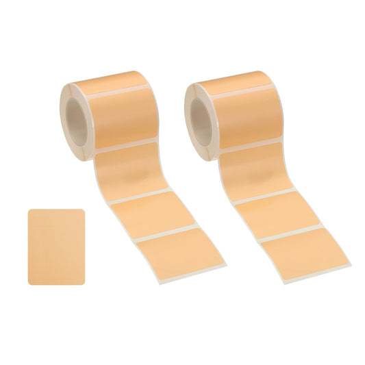 PATIKIL 460 Pcs Thermal Labels, 1.6x1.2 Square Thermal Printer Labels Stickers Self Adhesive Tags Paper 2 Rolls Small Waterproof for Printer Small Business Name Tag Barcode, Khaki