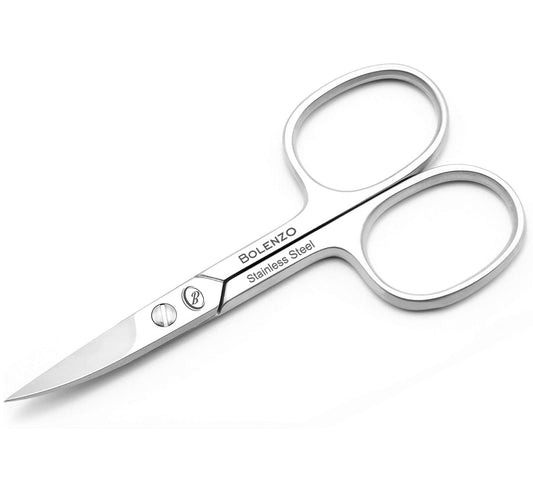 Nail Scissors Curved - High Carbon Stainless Steel Eyebrow Scissor for Eyelash, Nose Hair, Mustache, Beard, Toenail, Pedicure - Manicure Scissors for Men and Women (Nail Scissors)