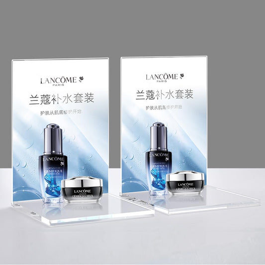 ECKEK Acrylic Sign Holder Clear Display Sign Stand Acrylic Display Stand for Office, Store (PVC Base)