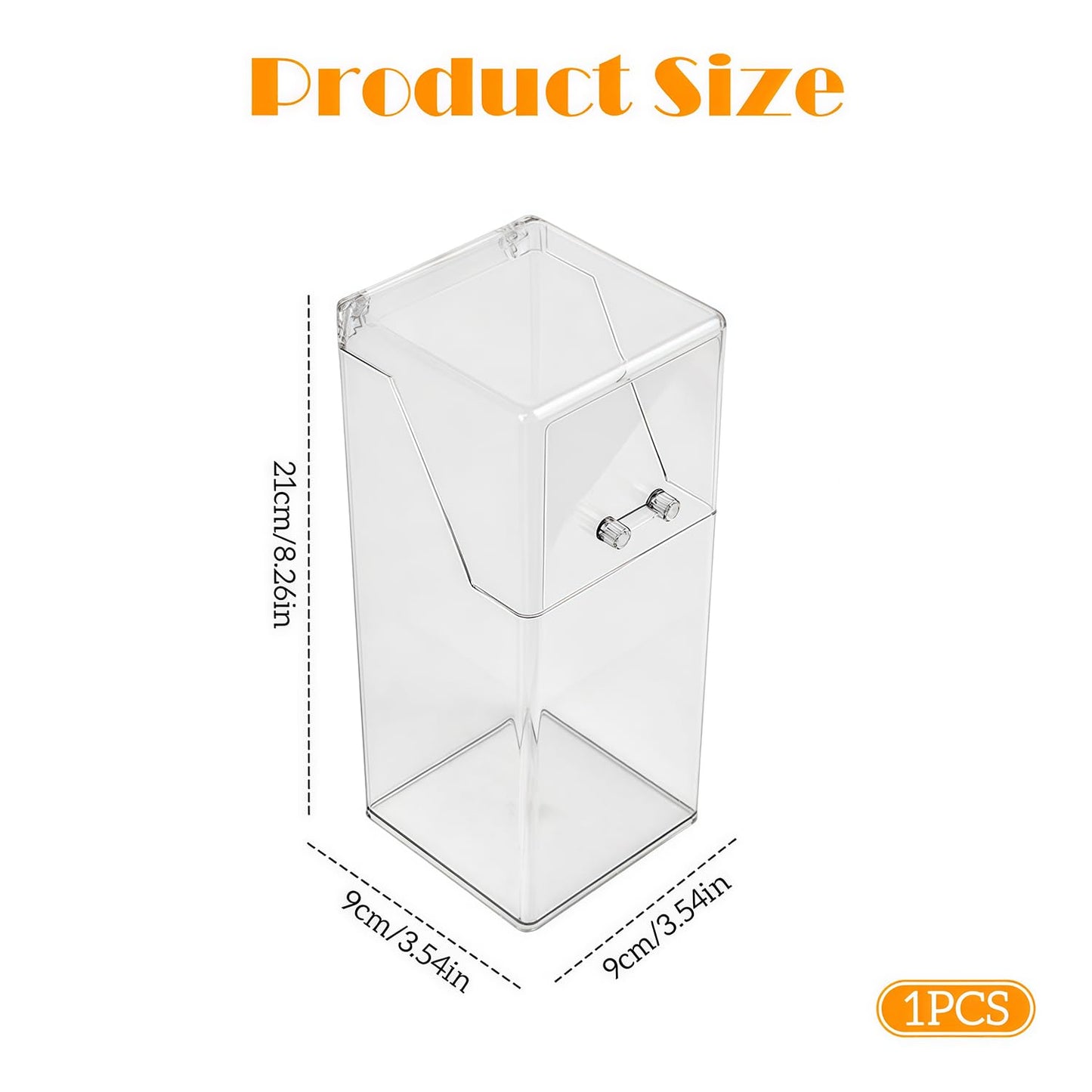 QUUPY Clear Makeup Brushes Holder with Lid Acrylic Makeup Brush Jewellery Organiser Storage Holder Jar for Dresser Bedroom Bathroom(Without pearls and brushes)