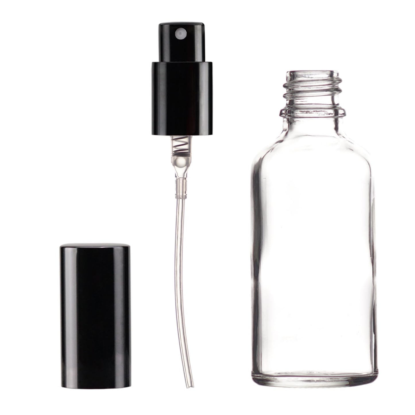 YIZHAO Clear Glass Spray Bottles 2oz, with Small Fine Mist Spray, Metal Cap, Refillable for Essential Oil,Travel,Cleaning,Perfume,Aromatherapy,Makeup – 12 Pcs