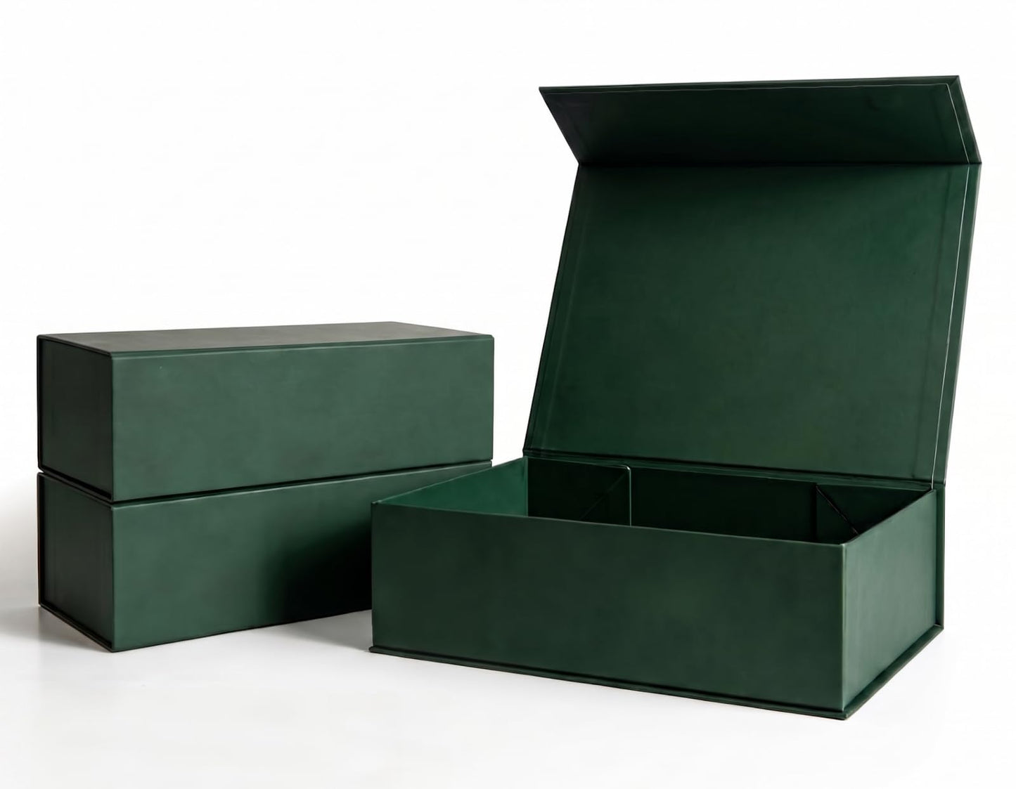 QDHATYME Gift Boxes Set of 3, Magnetic Closure Gift Box, 11.81x8.46x3.35 Inches Collapsible Luxury Gift Packaging Box with Gift Card & Champagne Ribbon, Reusable Present Box for Birthday, Wedding, Christmas, Mother's Day, Father's Day, Graduation, All Occ