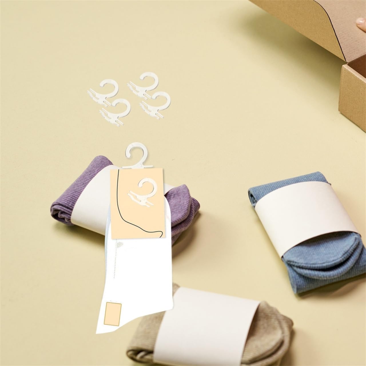 MAGICLULU Transparent Sock Display Hooks 0.98 Inch Clear Plastic Retail Hangers for Socks and Small Item Hanging Lightweight Packaging Hooks for Home and Store Use Pack of 300