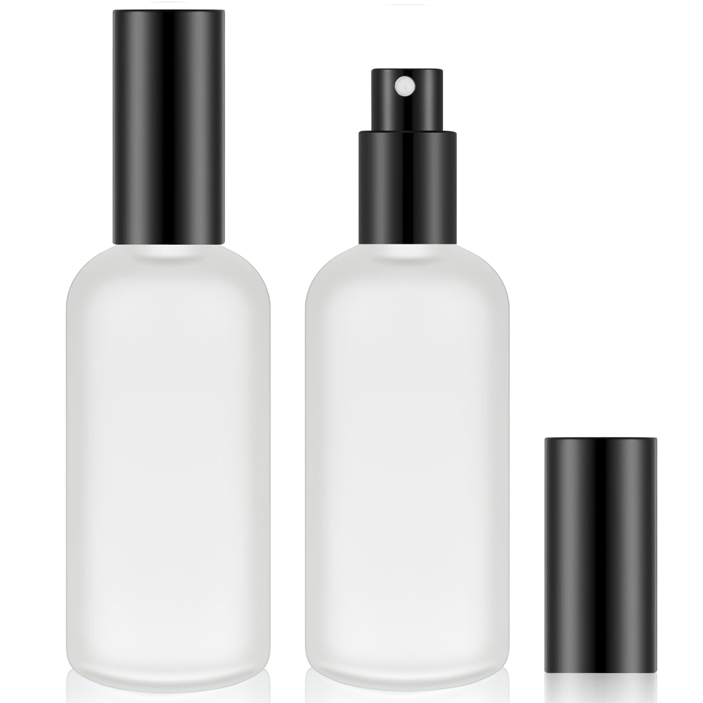 Tessco for you 20 Pcs 3.4 oz/100 ml Glass Spray Bottles Empty Perfume Atomizer Refillable Clear Decorative Empty Bottles with Fine Mist Sprayer Pump for Face Body Travel(Black)