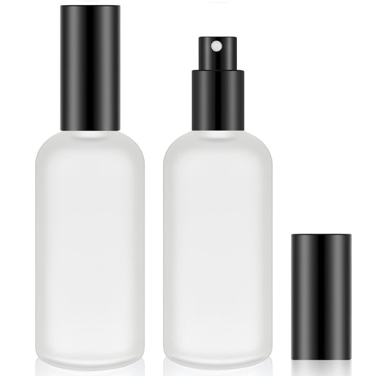 Tessco for you 20 Pcs 3.4 oz/100 ml Glass Spray Bottles Empty Perfume Atomizer Refillable Clear Decorative Empty Bottles with Fine Mist Sprayer Pump for Face Body Travel(Black)