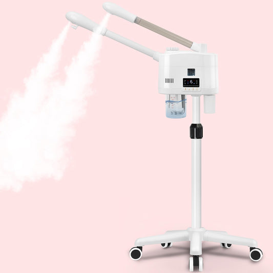 Professional Facial Steamer, 2 in 1 Facial Steamer with Hot&Cold Nozzle, Esthetician Face Steamer with Digital Display for Spa, Salon and Home Use