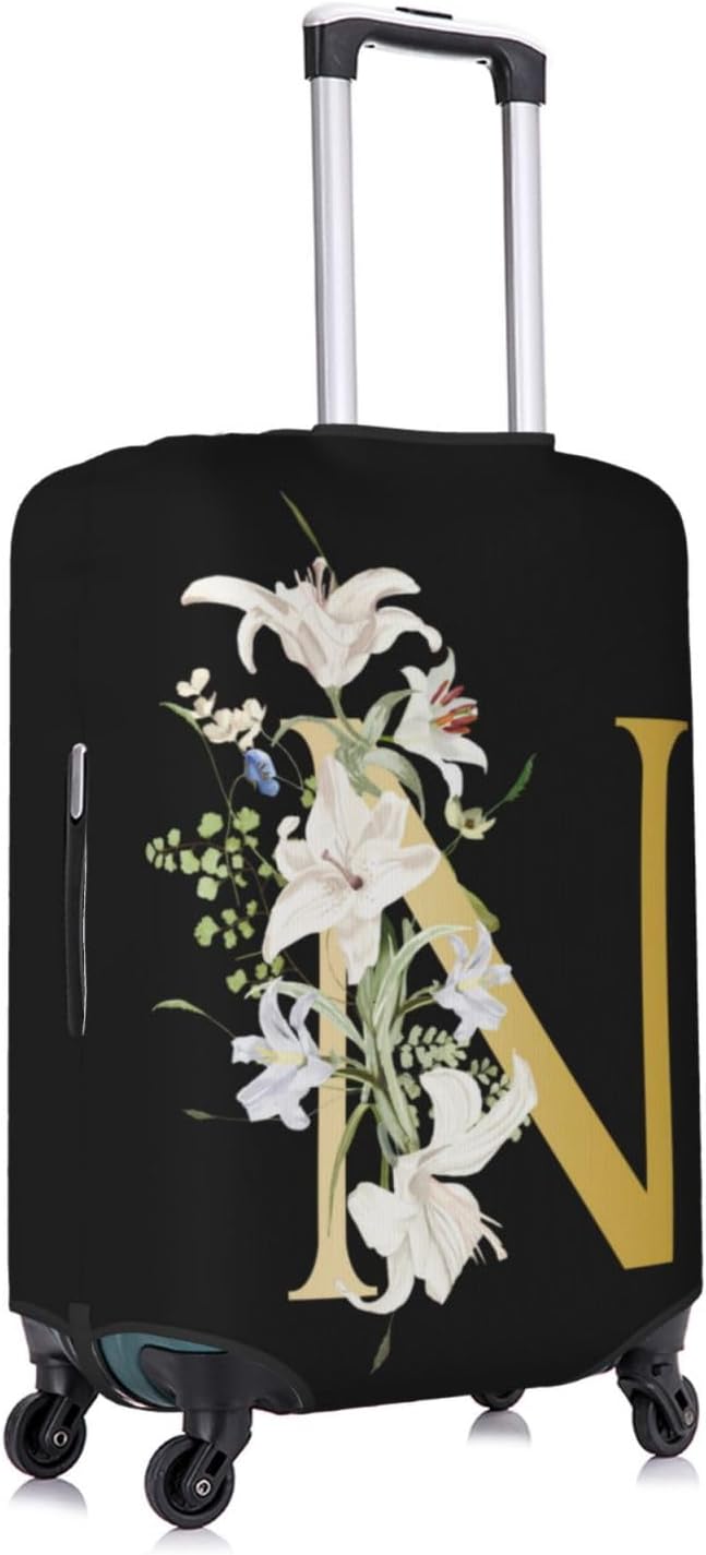 Decorative N Suitcase Protectors Elastic Washable Luggage Covers With Concealed Zippers For 18-32 Inch Luggage (Size S: Fits 18-21 Inch)