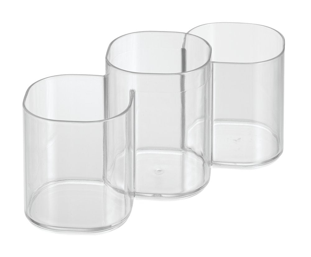 iDesign Trio Cup Vanity Cabinet Cosmetic Organizer, The Clarity Collection – 8.2” x 3” x 3.75”, Clear