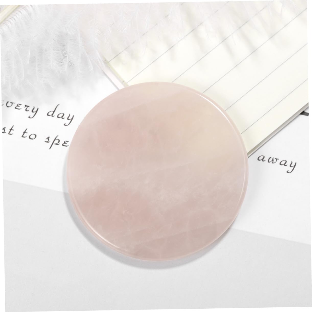 2 Pieces Grafted Eyelash Jade Stones Eyelash Extension Pallet Holder Round Pallet Pad Resin Nail Art Plate Palette Makeup Palette (Pink)