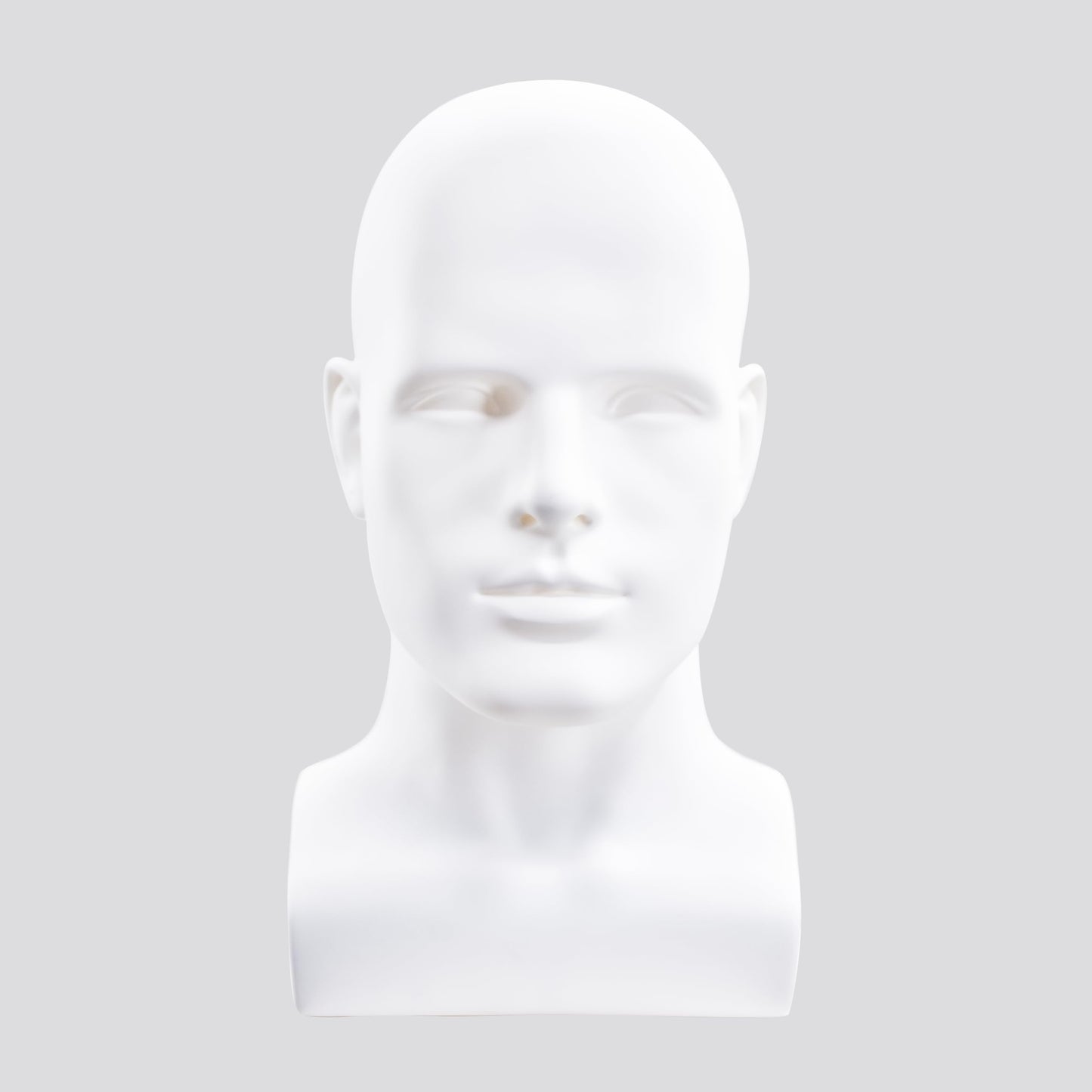 MIAOMANZI PVC Mannequin Head Black Male Manikin Dummy Stand Model Display Hat Scarf Wigs Hair Glasses Hat Beauty Styling Tool (Matte white)