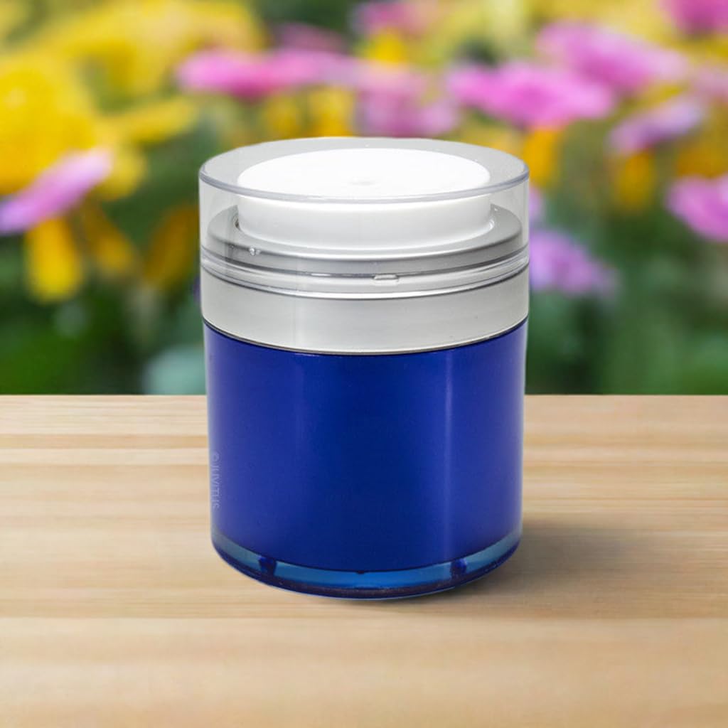 1.7 oz / 50 ml Acrylic Plastic Airless Blue Jar (2 pack)