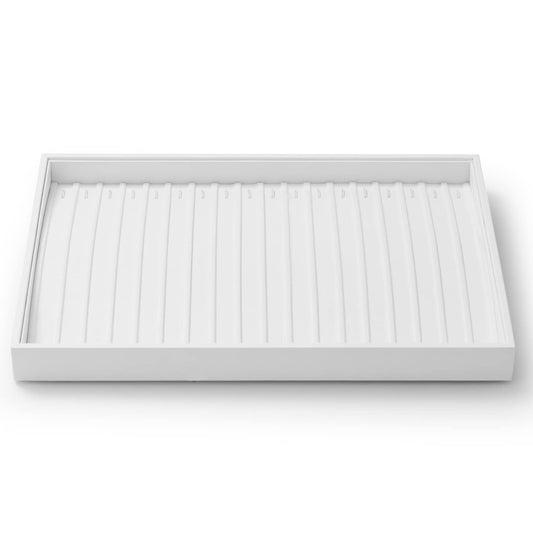 Oirlv Premium White Leather Stackable Jewelry Tray 18 Gird Necklace Bracelet Organizer Showcase Necklace Display Tray