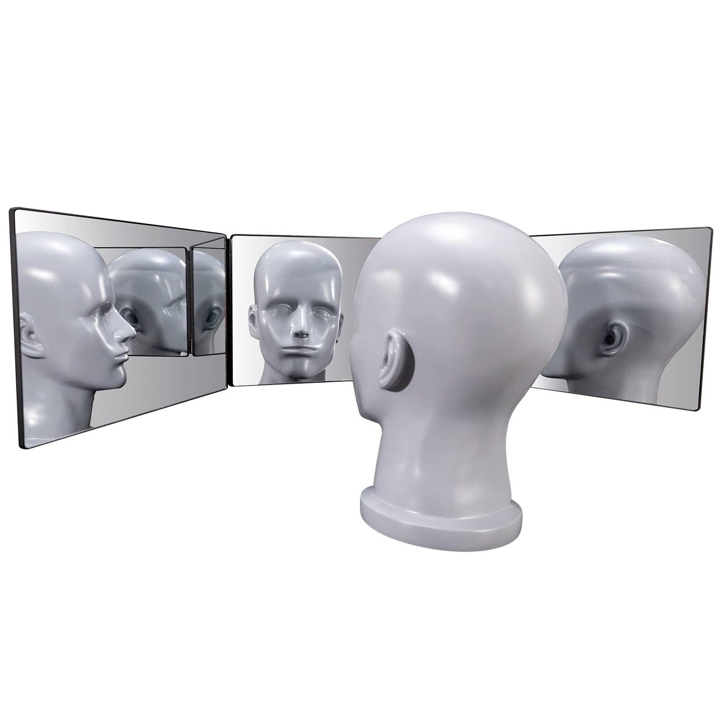SELF FIND 3 Way Mirror for Hair Cutting, 360° Mirror for Haircuts for Men, Barber with Height Adjustable Telescoping Hooks for Makeup and Hair Styling1