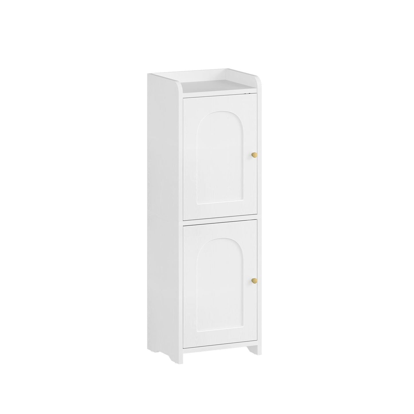 Hzuaneri Bathroom Storage Cabinet, Small Corner Floor Cabinet with 2 Doors and Adjustable Shelf, Narrow Toilet Paper Cabinets, Bathroom Organizer for Small Spaces, 7.9" D x 9.8" W x 29.5" H White