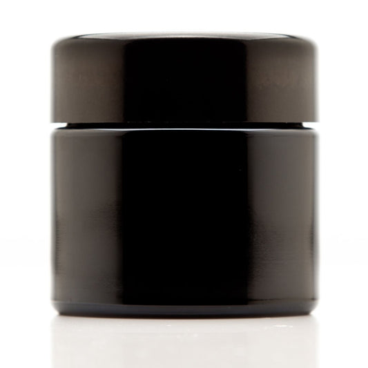 Infinity Jars Tall Black Glass Jar 100 ml (3.3 fl oz) Ultraviolet Airtight Smell Proof, Refillable Container, Screw top Jar for Long-term storage Coffee, Spices, Tea, Dried Goods for Kitchen