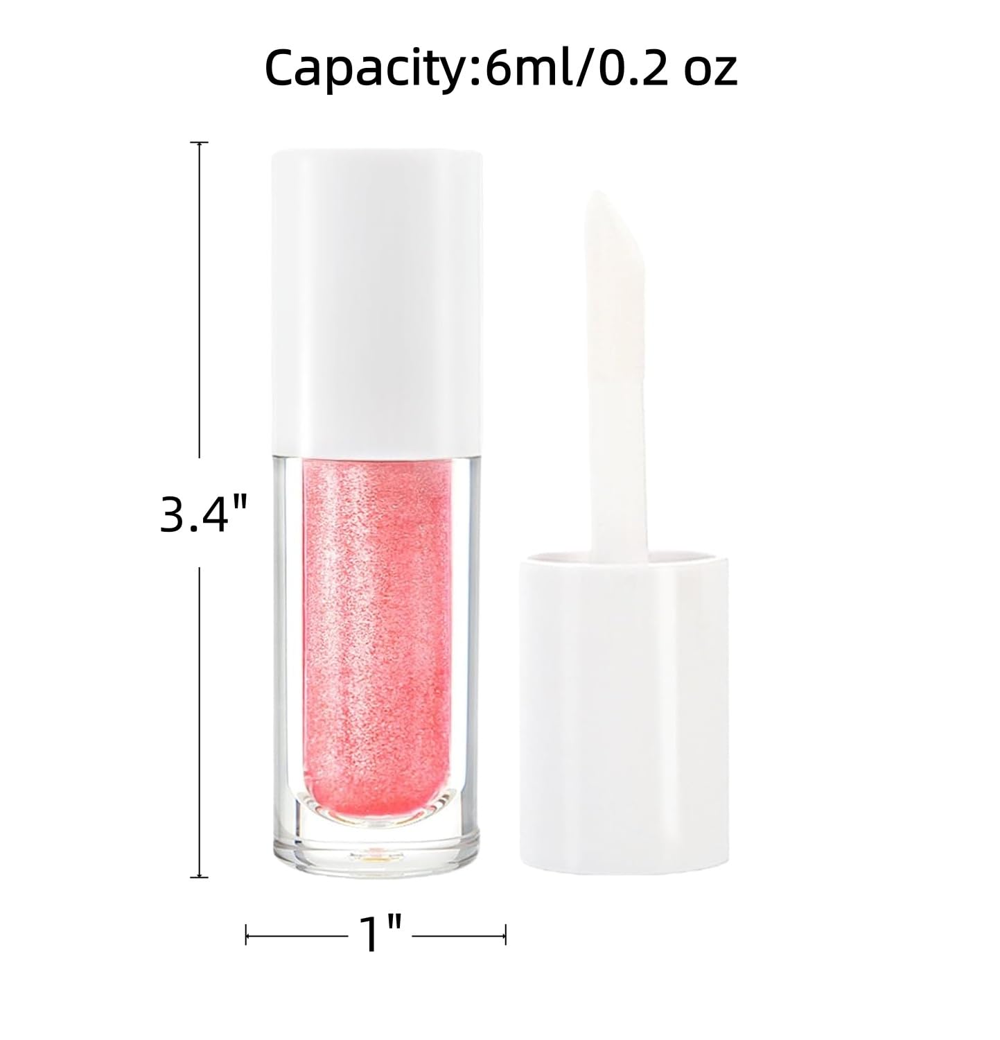 52 Pack Lip Gloss Tubes 1.3ml, Empty Lipgloss Containers with Wand and Rubber Insert, Clear Refillable Plastic Lip Balm Bottles for Travel, DIY Makeup, Lipstick Samples, Lip Gloss Making Kit