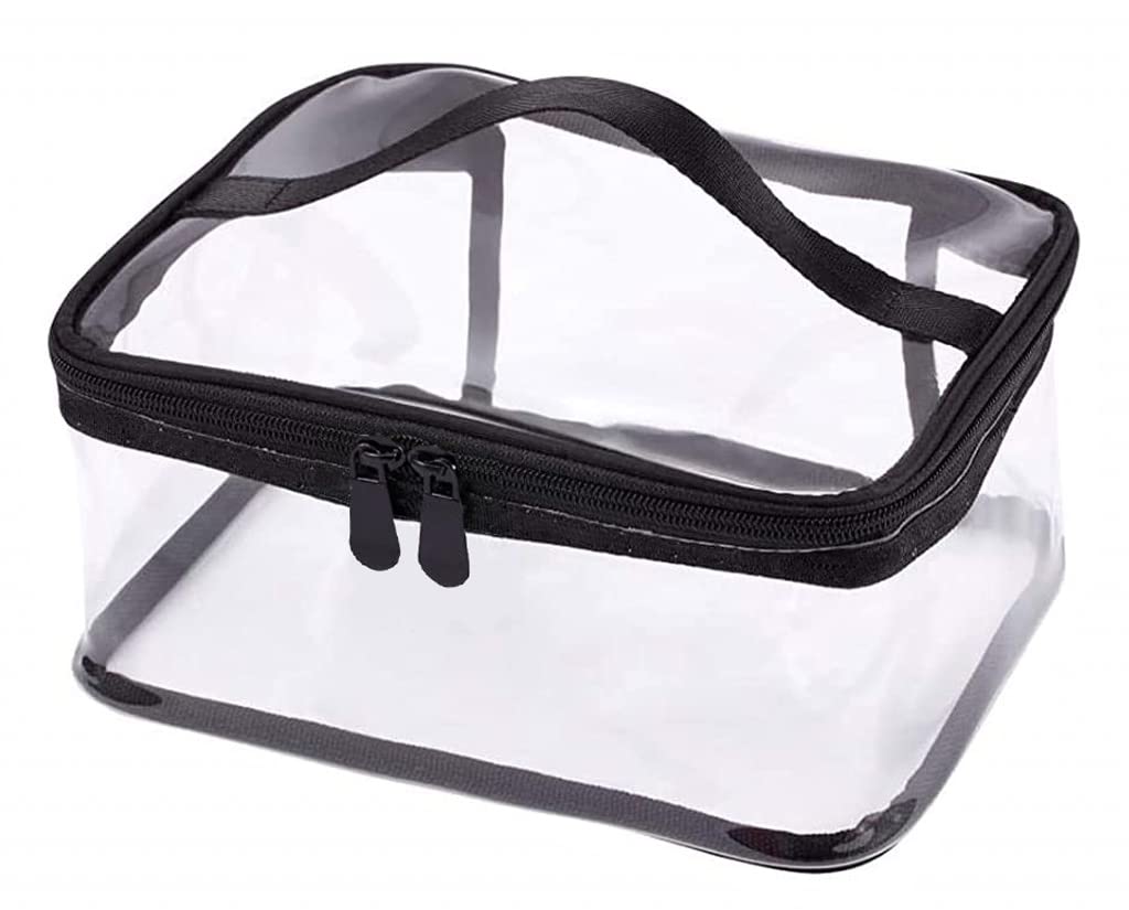 Louise Maelys Portable Clear Makeup Bag Zipper Waterproof Transparent Travel Storage Pouch Cosmetic Toiletry With Handle