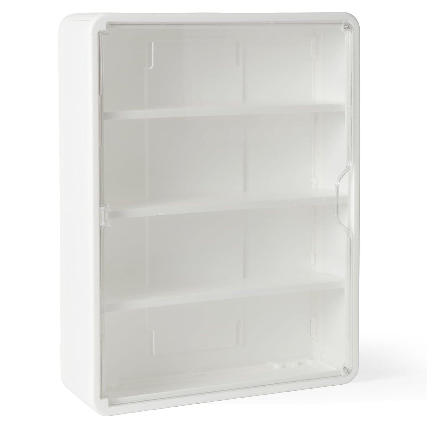 4-Tiers Clear Display Case for Figures, Wall-Mounted Display Box with Adjustable Shelves, Dustproof Display Cabinet Organizer for Mini Figures, Blind Box Toys and Collectibles (White)