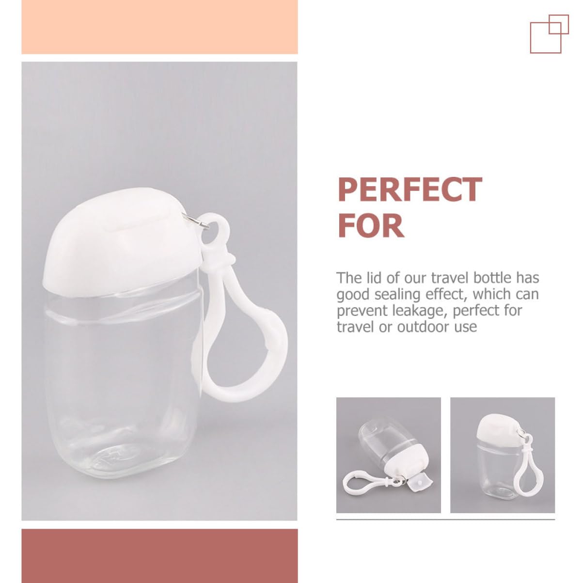 36 Pcs Flip Cap Bottle with Hook Refillable Travel Bottles Multi-function Empty Bottles Empty Hand Bottles Practical Small Bottles Leakproof Travel Bottles Keychain Hand Dispenser