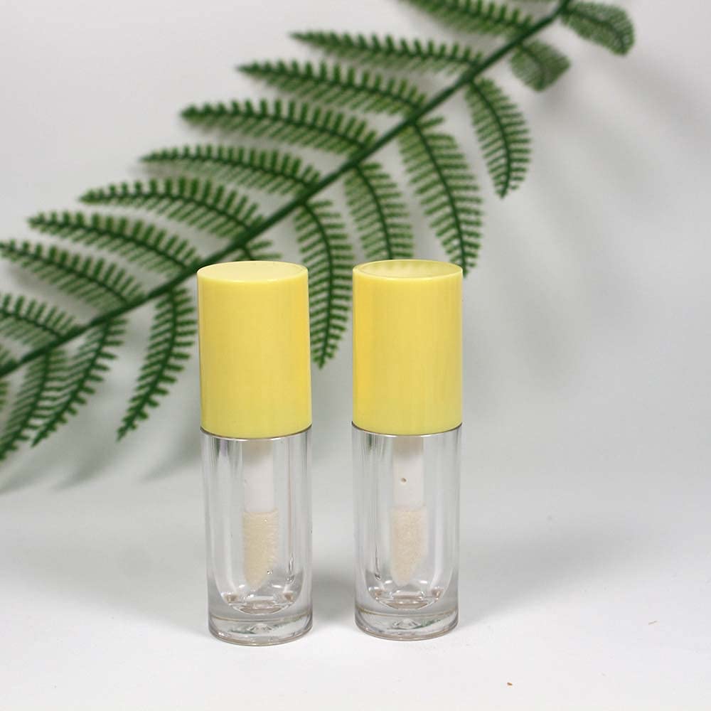COSIDEA 14pcs Empty 6ml big brush lip gloss tubes for DIY lip gloss,yellow lipgloss containers