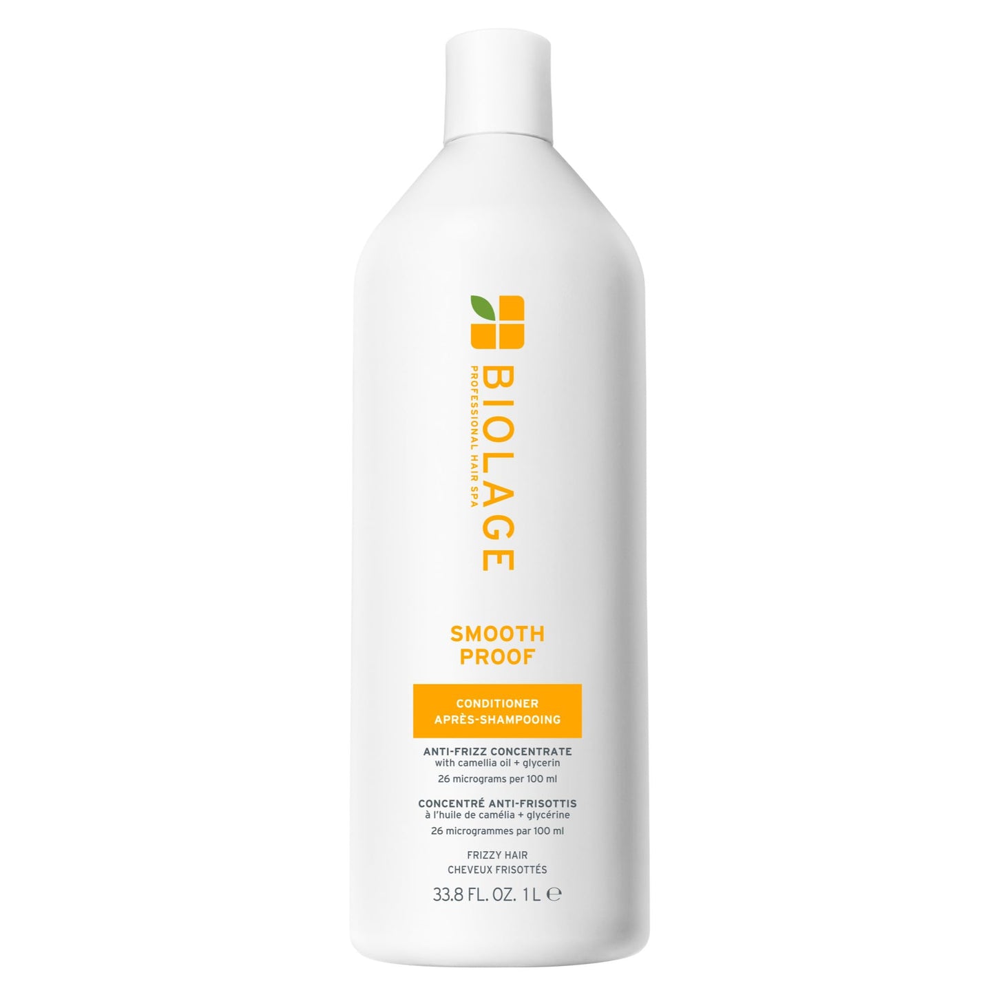 Biolage Smooth Proof Conditioner - Nourishes & Smooths Frizzy Hair, Detangles, Hydrates and Adds Shine, Infused with micro-dosed with Camellia Oil & Glycerin, Vegan & Paraben-Free, 33.8 Fl Oz