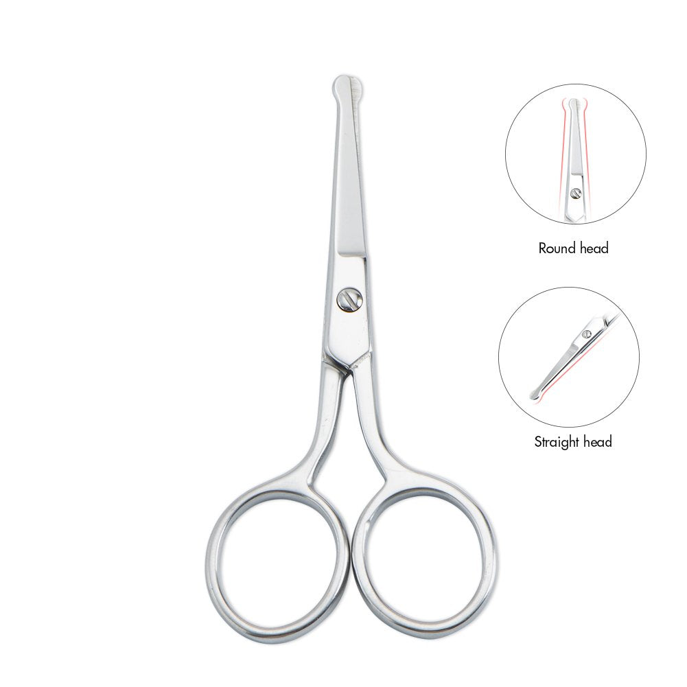 LIVINGO Premium Manicure Rounded Tip Scissors Multi-purpose Stainless Steel Cuticle Pedicure Beauty Grooming Kit for Nail, Eyebrow, Eyelash, Dry Skin, Nose Hair 3.5 inch (Pack of 2)
