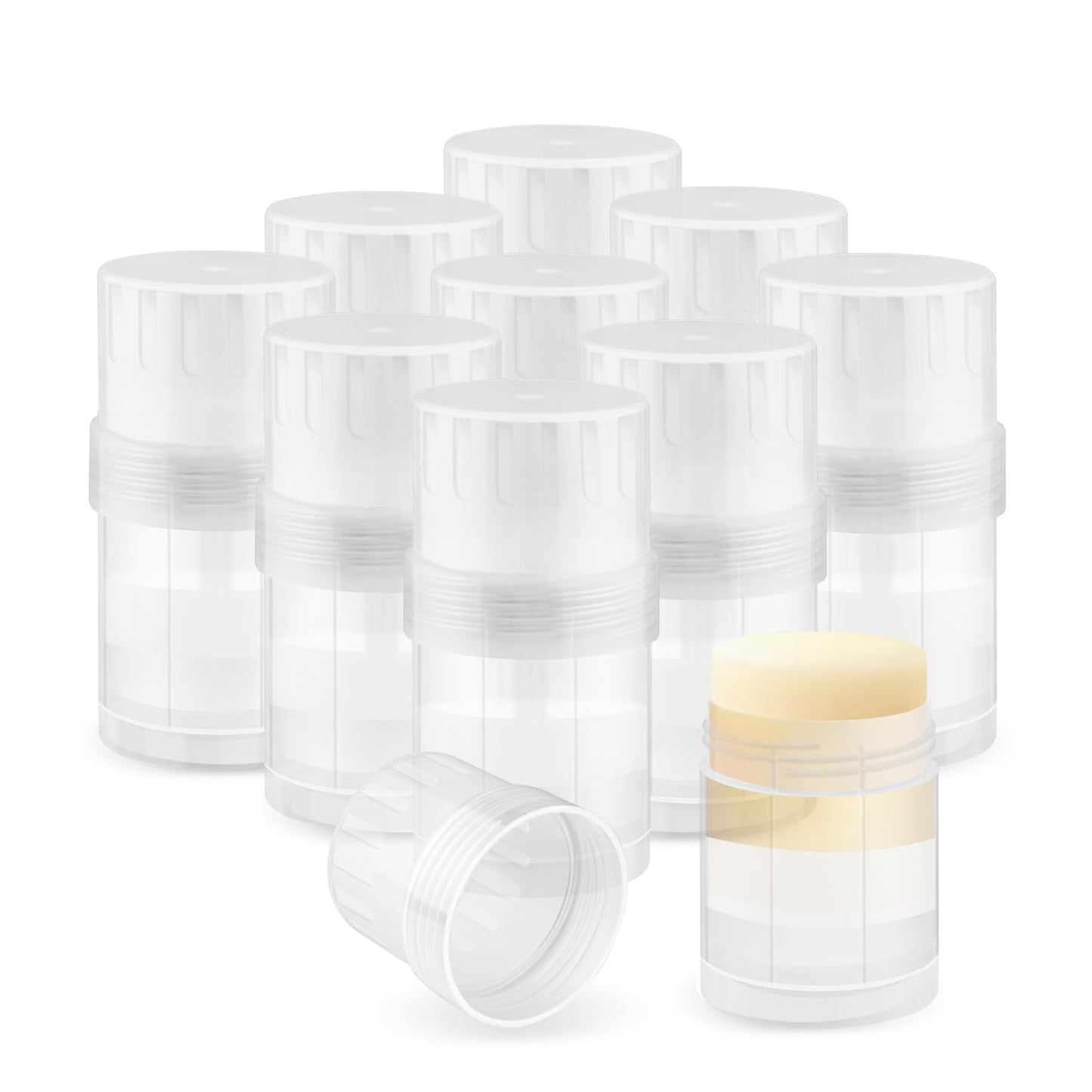 10 Pack 30g/1oz Empty Platic Deodorant Containers Top-Fill Deodorant Bottles Refillable Twist-Up Deodorant Tubes For DIY Deodorant Lip Balm Aromatherapy Lotion Stick (clear)