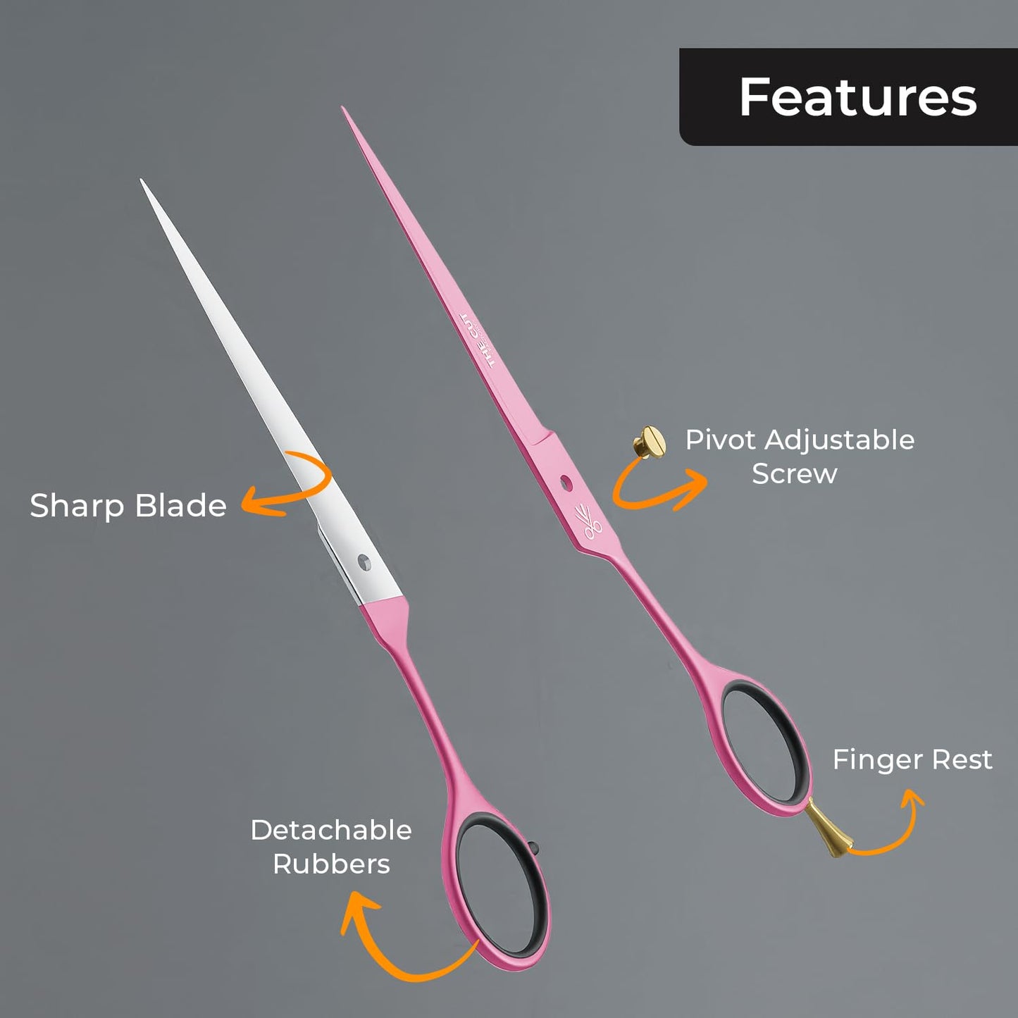 The Cut Factory- 6.5” Professional Hair Scissors - High Carbon 420 Stainless Steel Hair Cutting Scissors, Ultra-Sharp Barber Shears for Salon & Home (PINK)