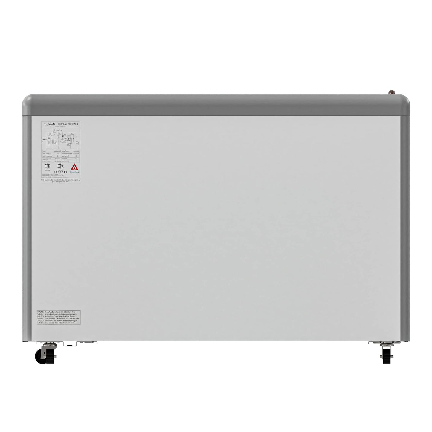 KoolMore Commercial Gelato Dipping Cabinet, Clear Display Case with a Large 9-Pan Capacity, Rolling Wheels, and Lockable Breaks