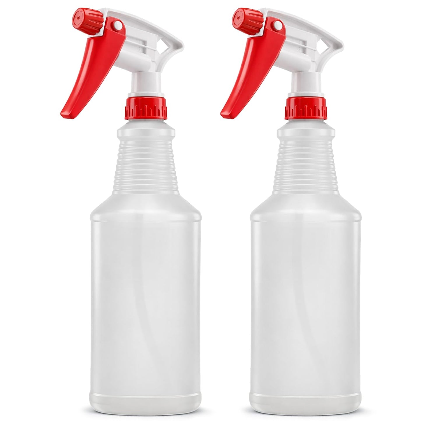 Bar5F Commercial Spray Bottles with Adjustable Trigger, Chemical Resistant HDPE, BPA-Free (2-Pack / 24 oz/Red)