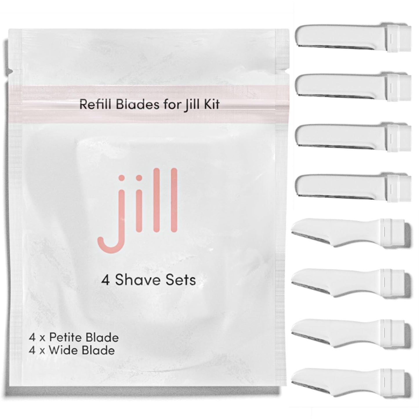 Jill Dermaplane Razor Refills for Women – 8 Single-Use Face Razor Blades for Facial Hair Removal & Exfoliation – Fits Jill Original Dermaplaner Only (Not Compatible with Pro Kit)