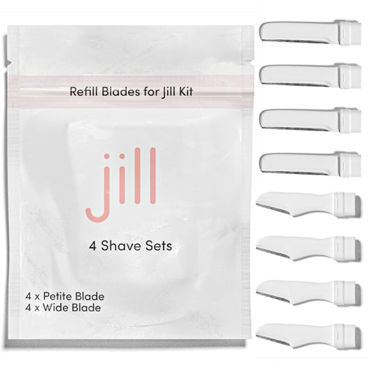 Jill Dermaplane Razor Refills for Women – 8 Single-Use Face Razor Blades for Facial Hair Removal & Exfoliation – Fits Jill Original Dermaplaner Only (Not Compatible with Pro Kit)