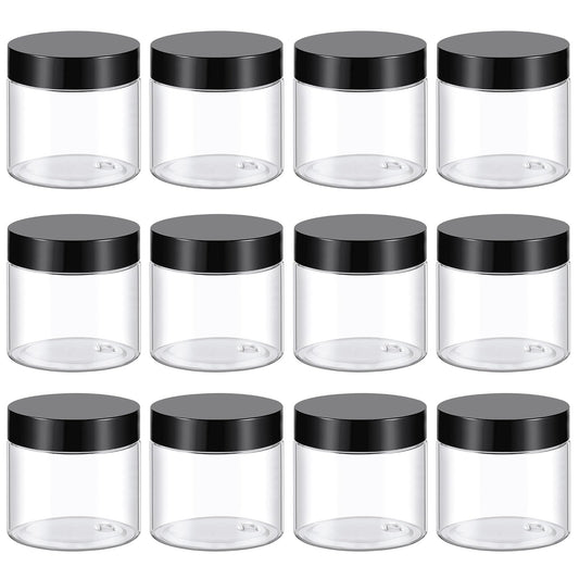 36 Pack 2 Oz Plastic Container Jars with Lids BPA Free, Empty Round Clear Cosmetic Containers Plastic Slime Jars for Lotion, Cream, Ointments, Samples, Makeup, Travel Storage