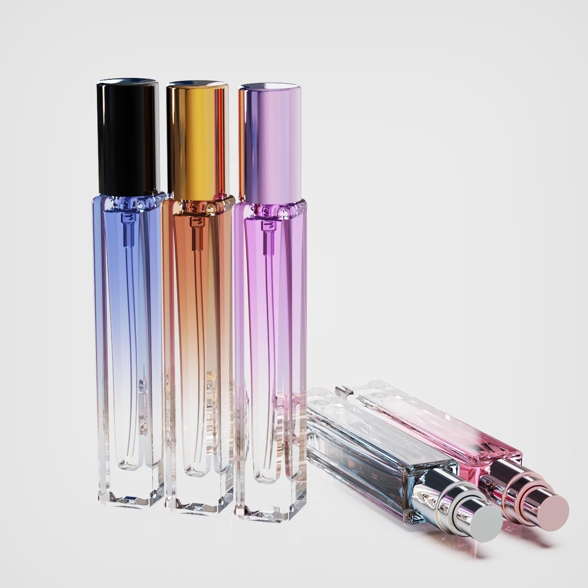 seafulee 5PCS 10ml Glass Refillable Travel Perfume Atomizer Bottles,Mini Empty Cologne Spray Bottle,Pocket Size Sprayer Portable for Travel and Sample Container Toiletries Dispenser