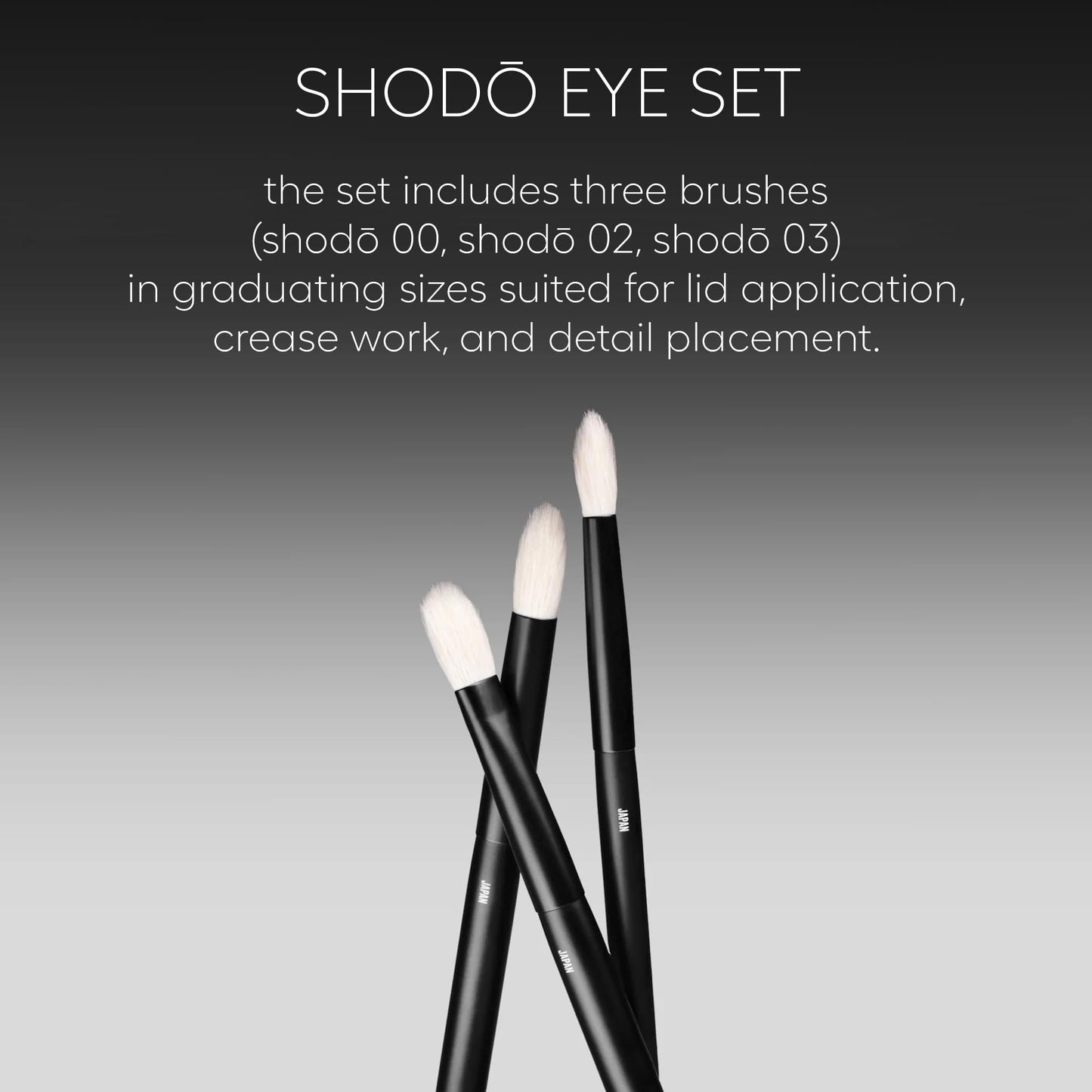 rephr Shodo Eye Set – 3 Handmade Japanese Makeup Brushes (Shodō 00, 02, 03) | Natural Goat Hair Bristles for Lid, Crease & Detail | Handade in Kumano, Japan
