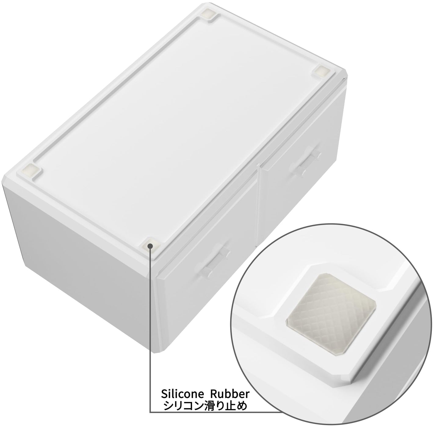 READAEER Makeup Organizer 3 Pieces Cosmetic Storage Case with 6 Drawers (White)