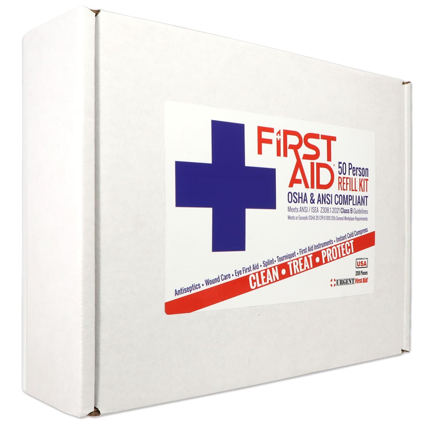OSHA & ANSI 2021 Class B Refill Kit, 50 Person, 208 Pieces-First Aid Refill