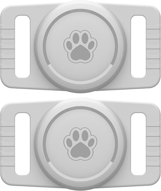 for Airtag Dog Collar Holder 2 Pack,Waterproof cat Collar Holder for Apple AirTag, Silicone Air Tags Case for Cat Dog Collars