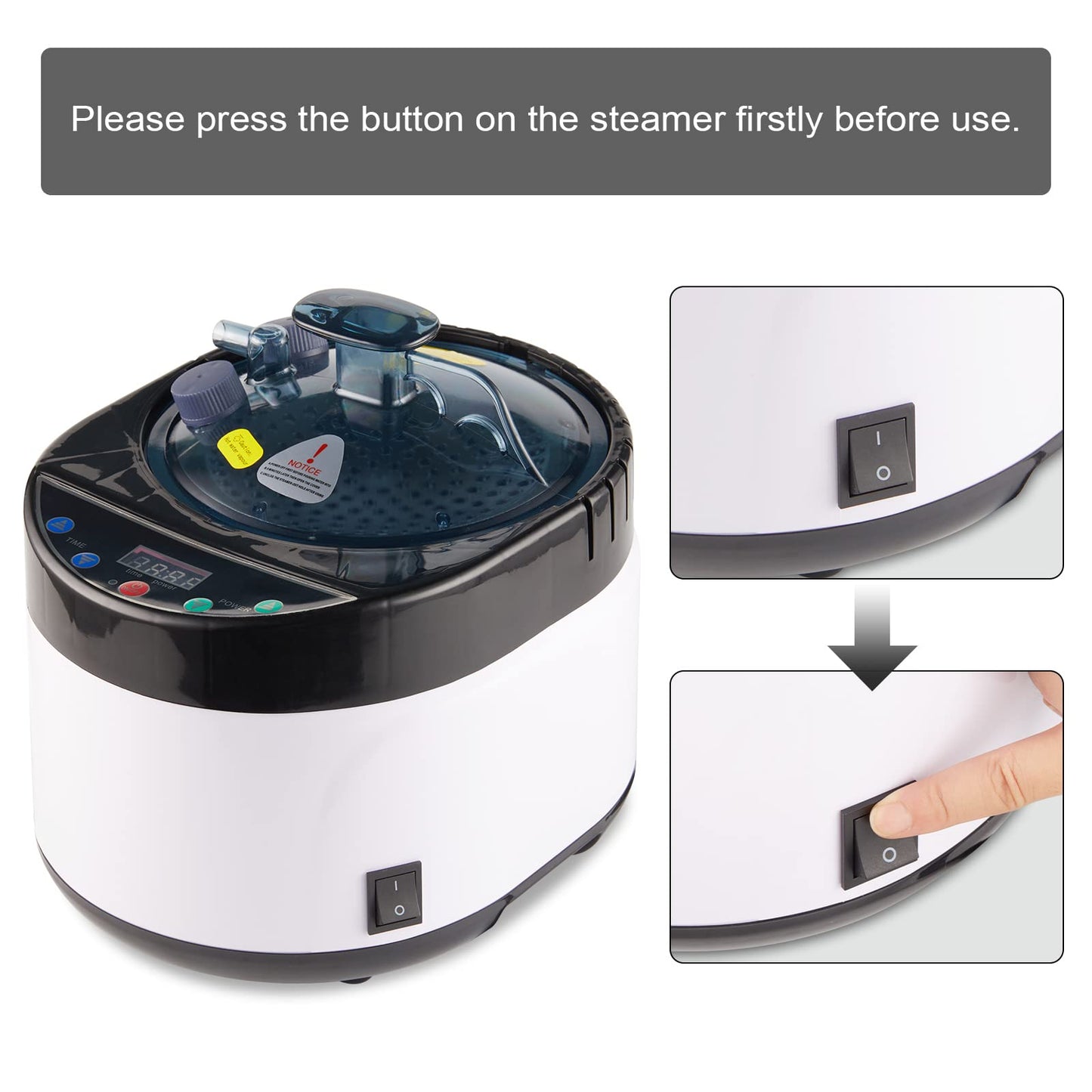 ZONEMEL Sauna Steamer, 4 L Large Capacity Portable Steam Generator with Remote Control, Stainless Steel Pot, Spa Machine with Timer Display for Body Detox